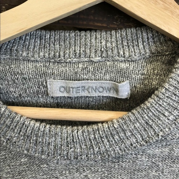 Outerknown Solid Gray Knit Sweater Size Large - Picture 5 of 6